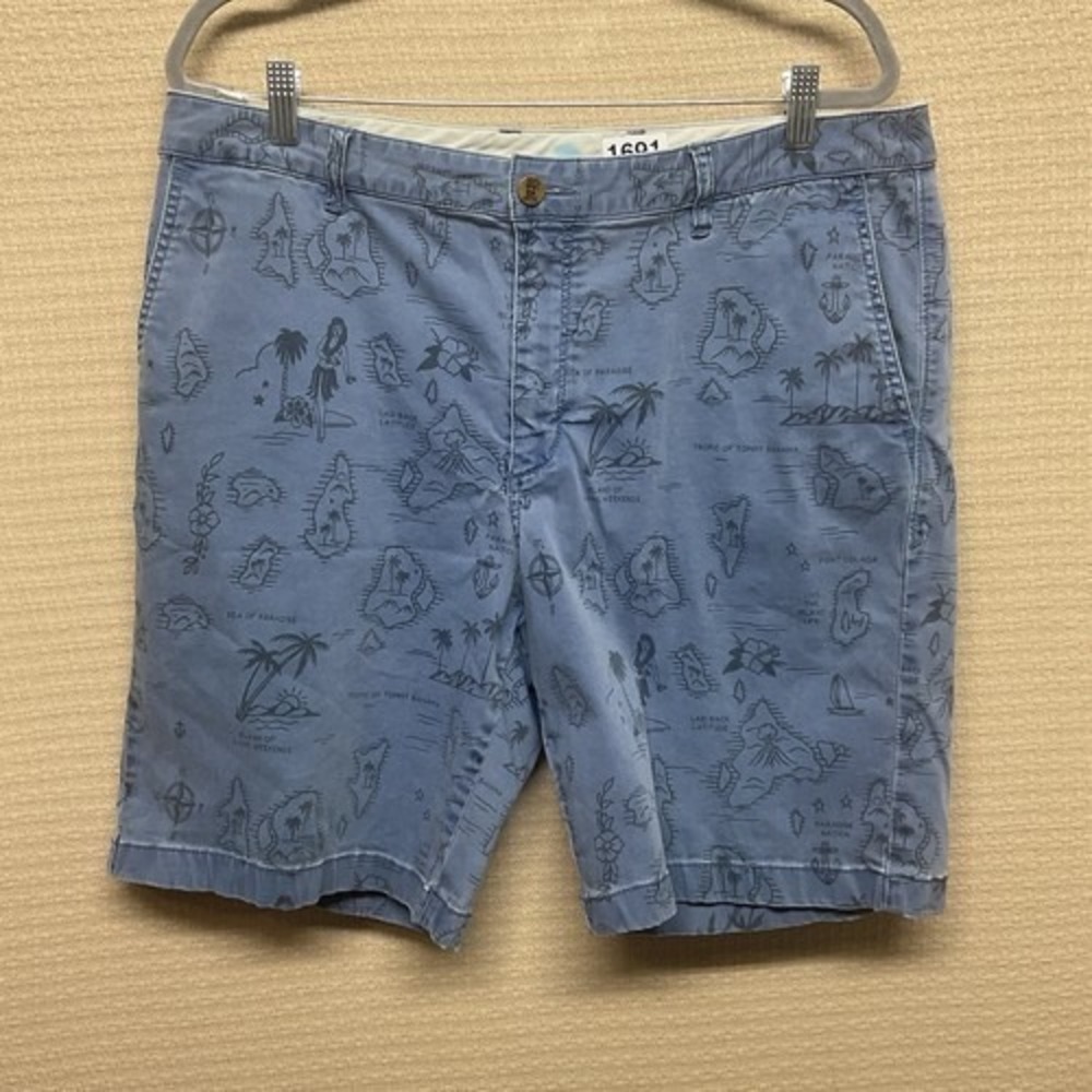 Tommy Bahama Dockside Blue Tahiti Treasure Printed Chino Shorts Men 38 China